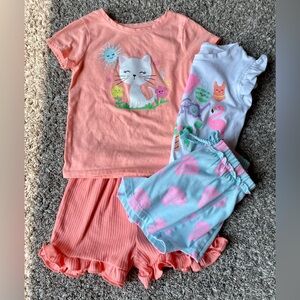 GARANIMALS 3T T-Shirt & Shorts Sets - Includes 2 outfits